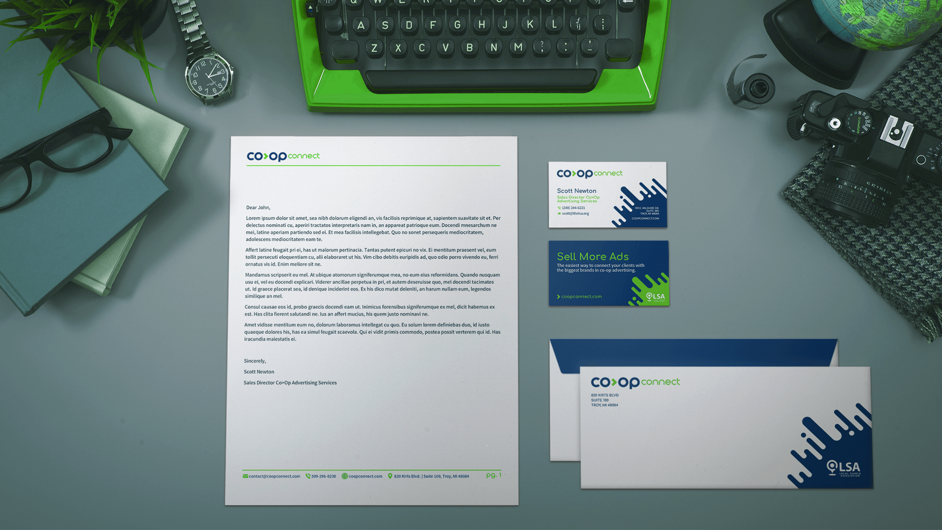 Fulkrum created new company stationary, envelopes and business cards