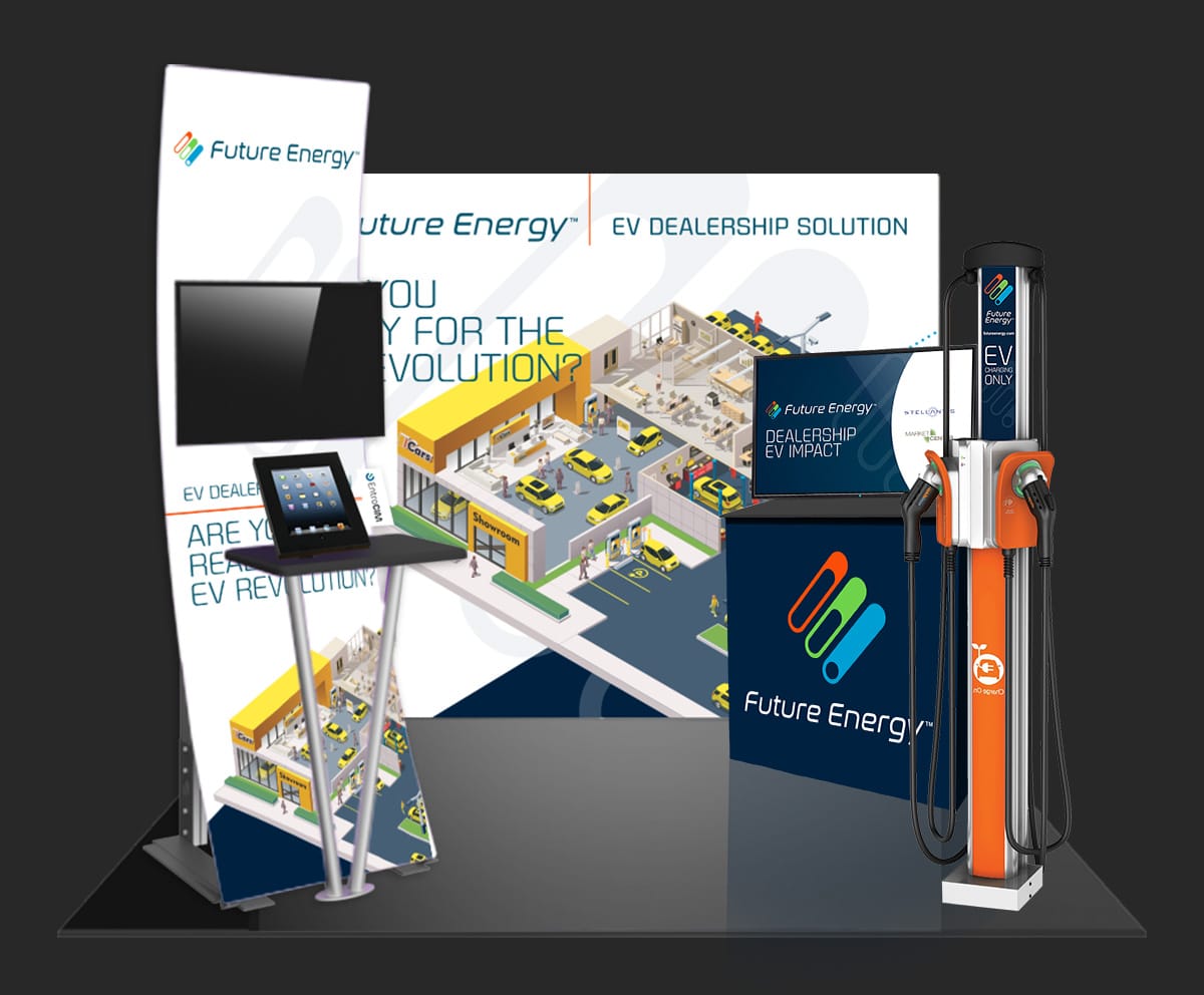 Mockup of a trade show display for Future Energy