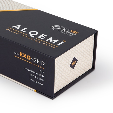 Detail of the Platinum Skin Care Alqemi box closed