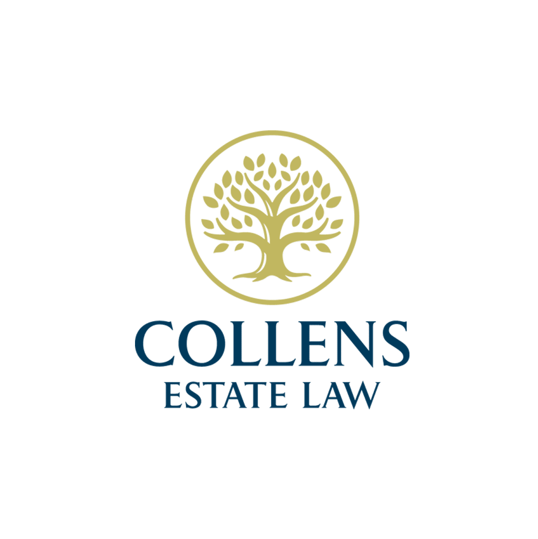 A logo of Collens Estate Law. An Illustration of a yellow tree in a circle with text at the bottom.