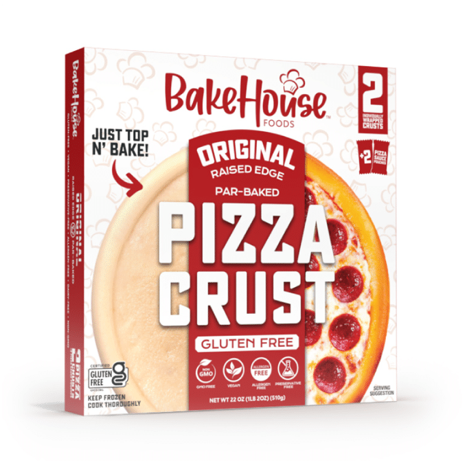 Bake House packaging for a gluten free pizza crust