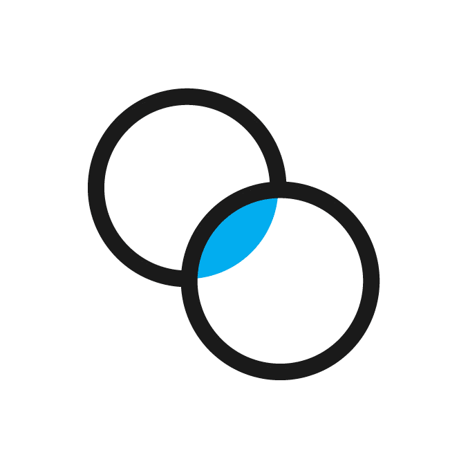 An illustration of two circles overlapping each other.