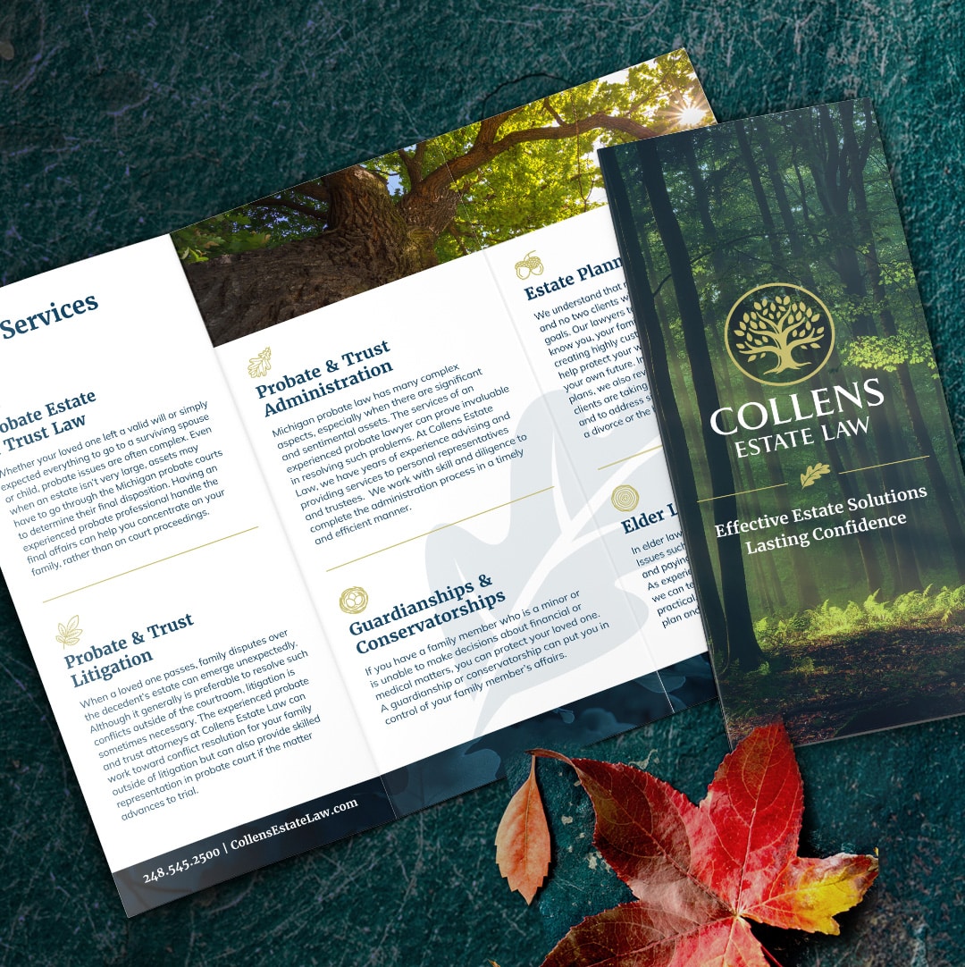 Collens Estate Law Trifold brochure