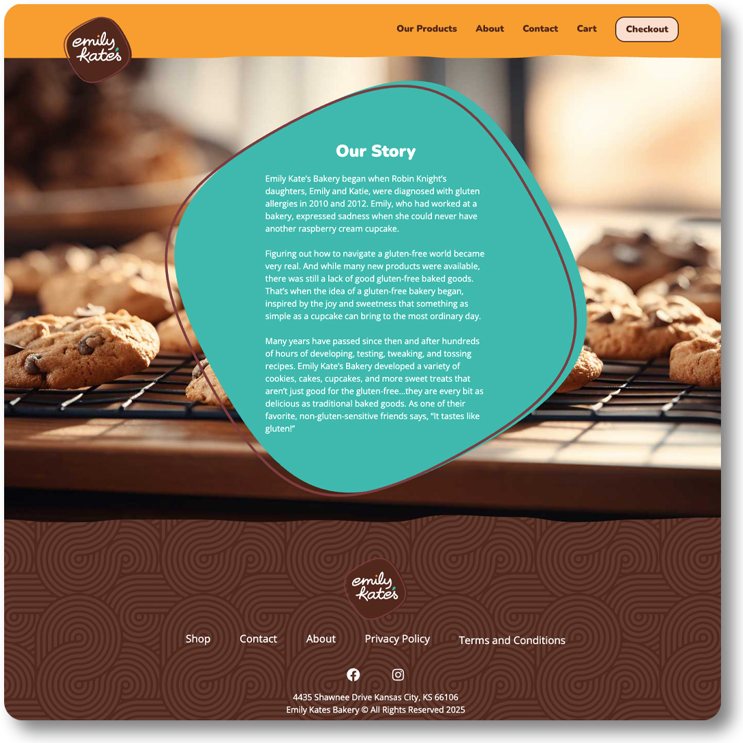 Emily Kate's About Us web page