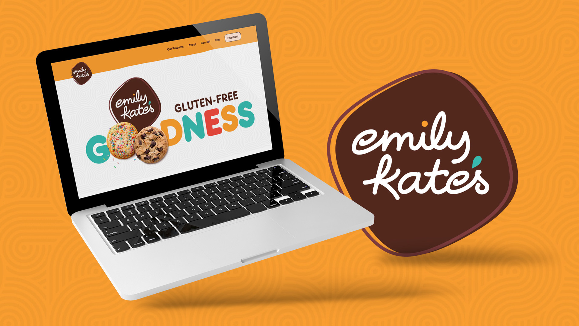 Emily Kate's website home page on a laptop